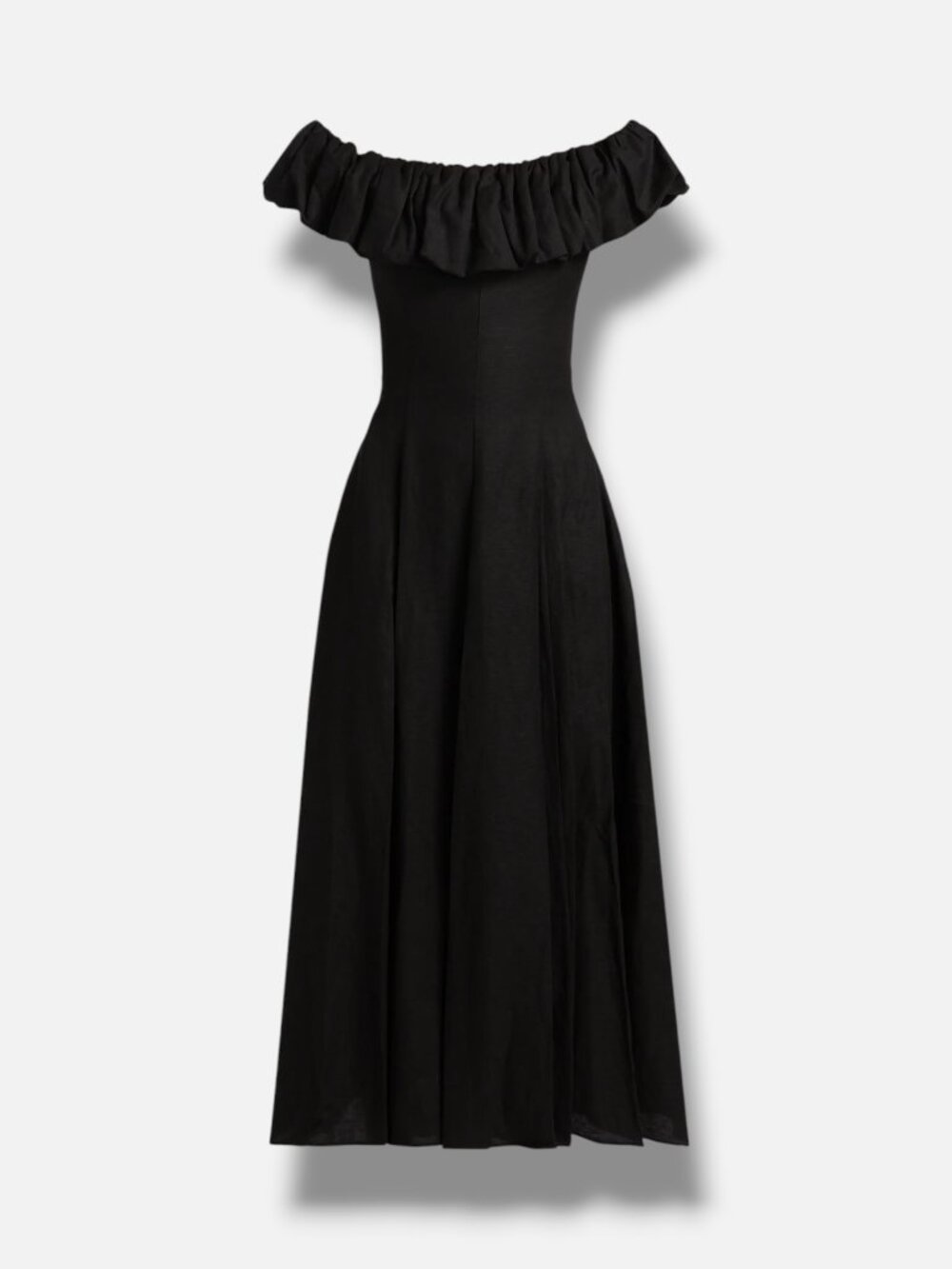 NICHOLAS Women's Black Yara Puff Off-Shoulder Sleeve A-Line Maxi Dress Size 2